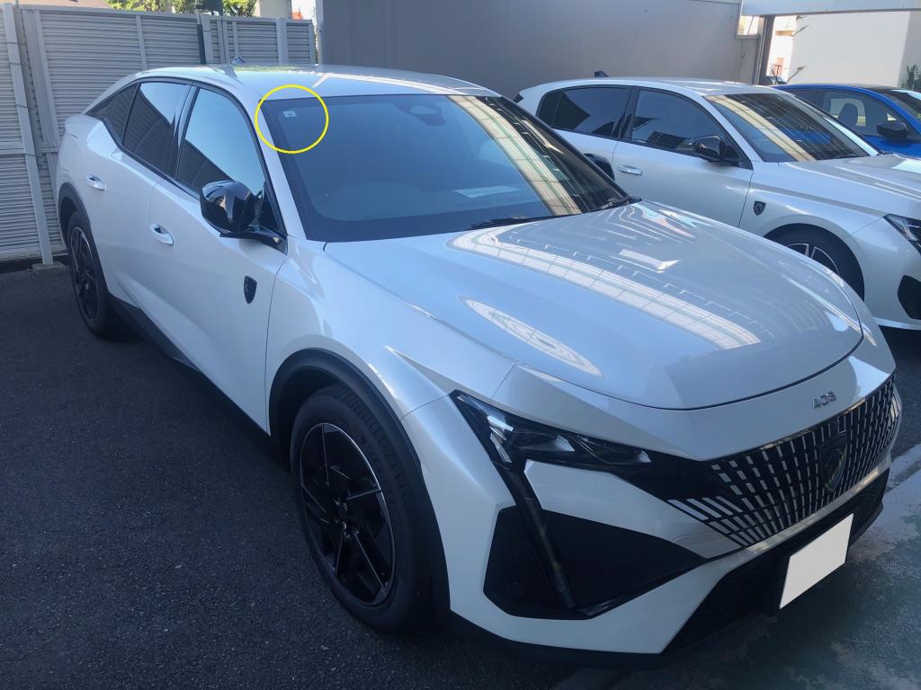 車検ステッカー貼り付け位置